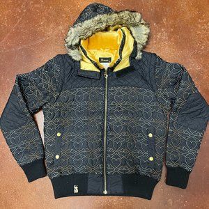 TOKIDOKI Rare heart X bones Harajuku JACKET FUR BOMBER/Vest removeable hood XL